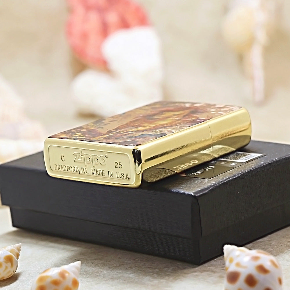 Zippo Gold-Plated with Success & Fortune Artwork 205-DS271