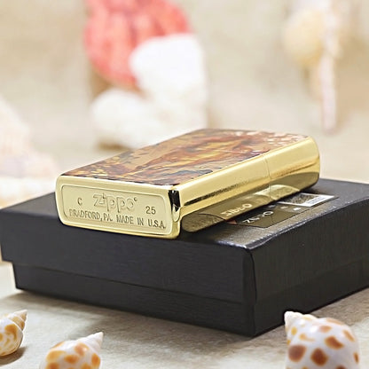 Zippo Gold-Plated with Success & Fortune Artwork 205-DS271