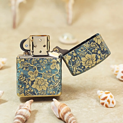 Zippo Armor Deep-Engraved Bronze Peony 162-DS287