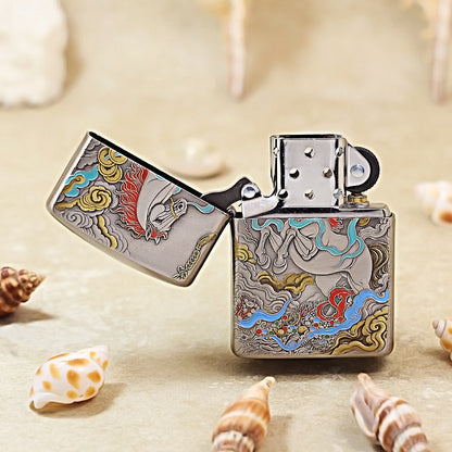 Zippo 3D Embossed Warhorse & Swirling Waves 162-DS267