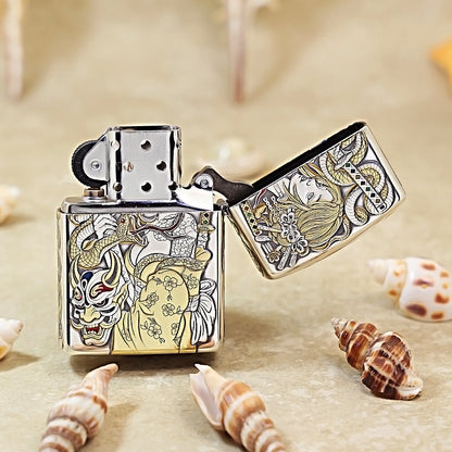 Zippo Hannya 5-Side Silver-Plated Lacquer Inlay 162-DS250