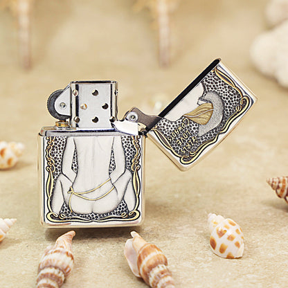 Zippo Armor Dual-Tone Engraving Cowboy Girl1 162-DS293