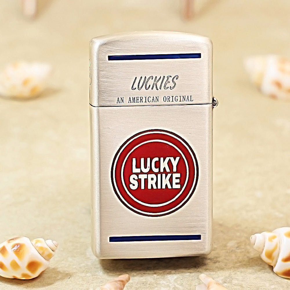 Zippo Slim Smoked Silver Lucky Strike 1605-DS242