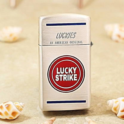 Zippo Slim Smoked Silver Lucky Strike 1605-DS242