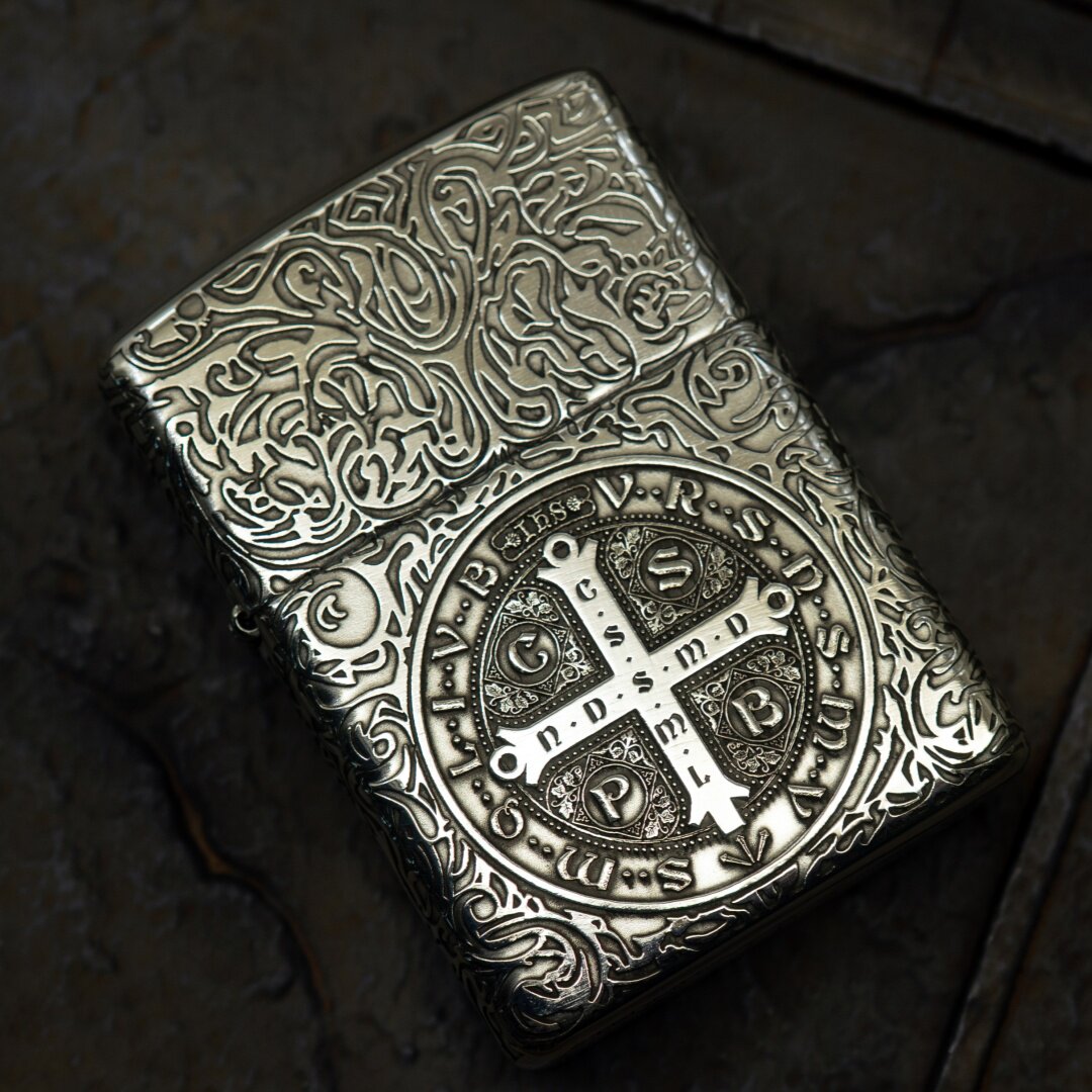 Zippo Armor Constantine Custom Sterling Silver High Relief Carving Lighter