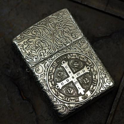 Zippo Armor Constantine Custom Sterling Silver High Relief Carving Lighter