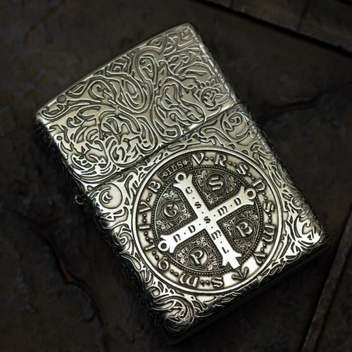 Zippo Armor Constantine Custom Sterling Silver High Relief Carving Lighter