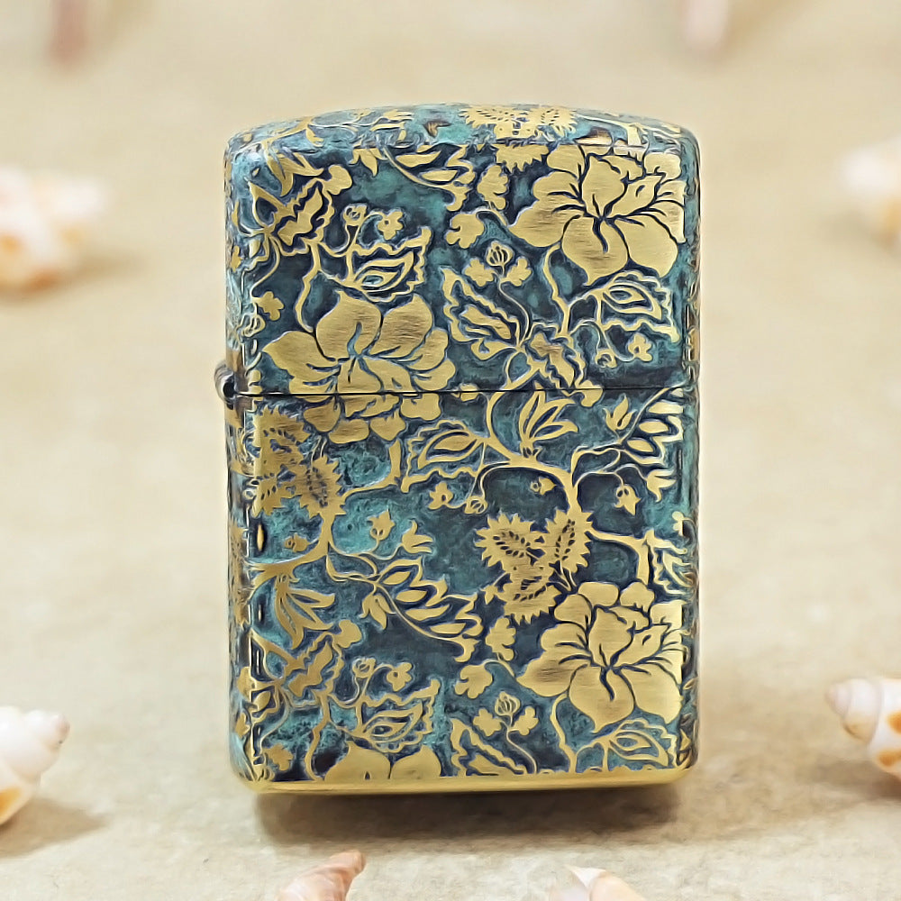Zippo Armor Deep-Engraved Bronze Peony 162-DS287