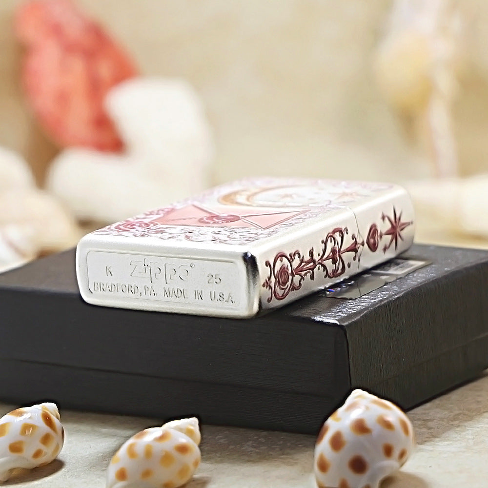 Zippo Silver-Plated Letter Under the Moon 205-DS212