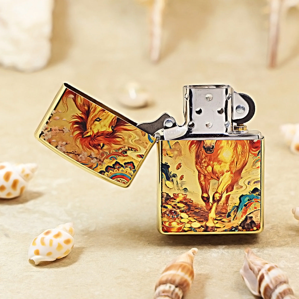 Zippo Gold-Plated with Success & Fortune Artwork 205-DS271