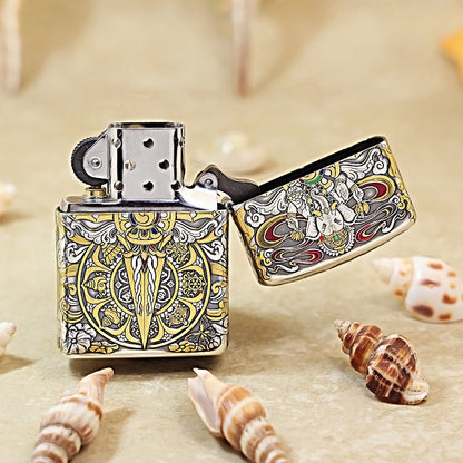 Zippo Silver-Plated Painted Auspicious Elephant 162-DS185