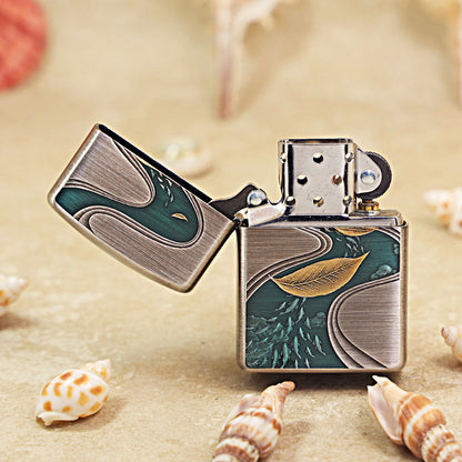 Zippo Armor Deep-Engraved Single Leaf Boat 162-DS279