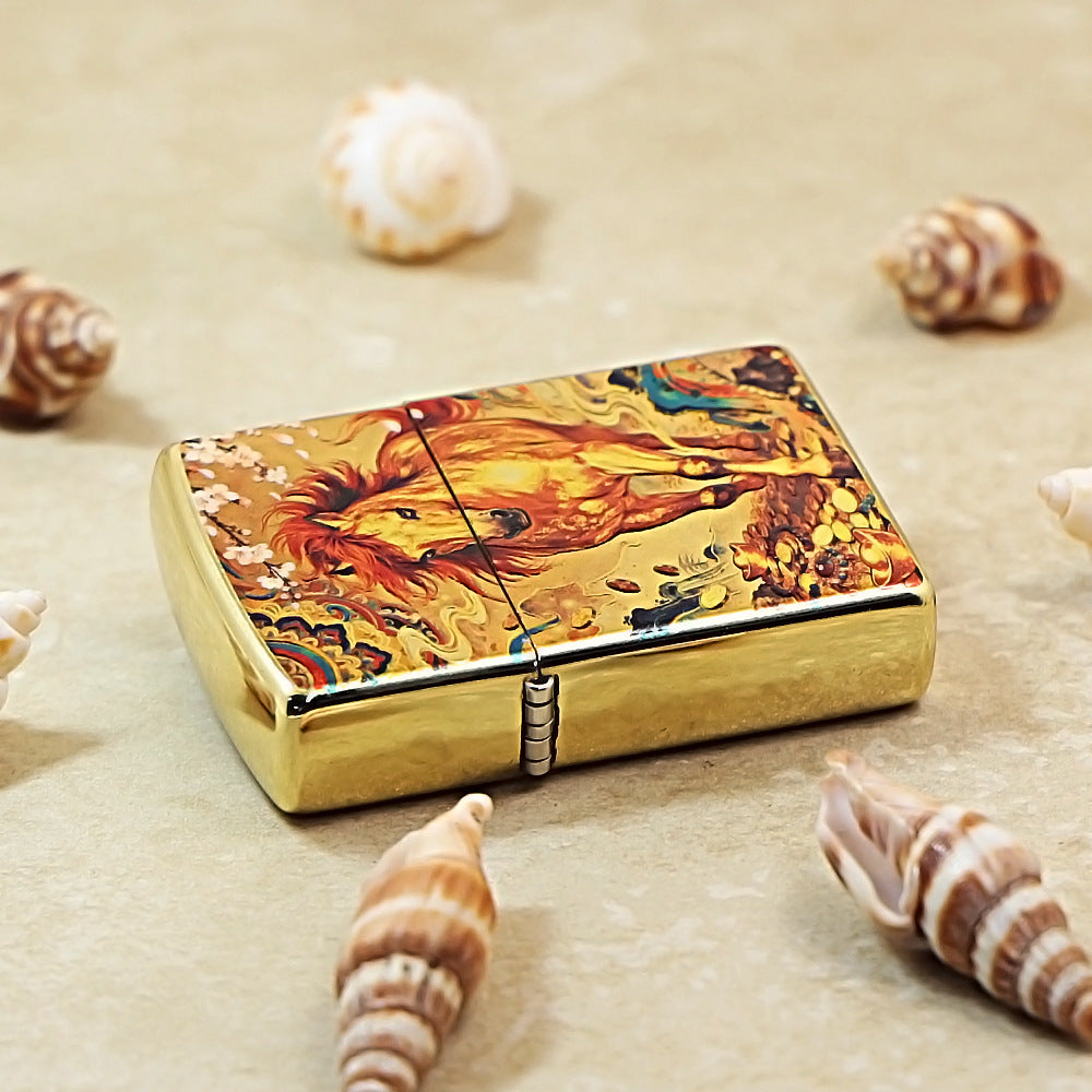 Zippo Gold-Plated with Success & Fortune Artwork 205-DS271