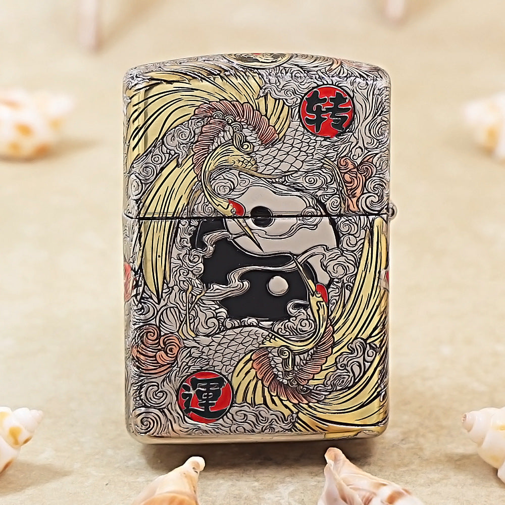 Zippo Armor Inlaid White Crane Boy 162-DS278