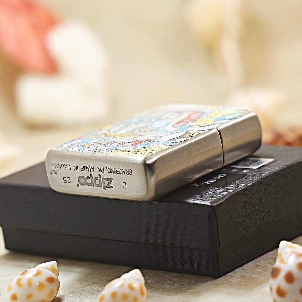 Zippo 3D Embossed Warhorse & Swirling Waves 162-DS267