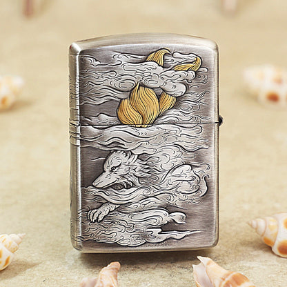 Zippo Smoked Silver & Gold-Plated Nine-Tailed Fox 162-DS306