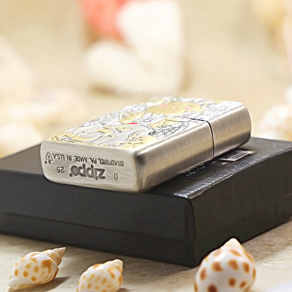 Zippo Silver Plated Lucky Cat- Maneki Neko 162-DS273