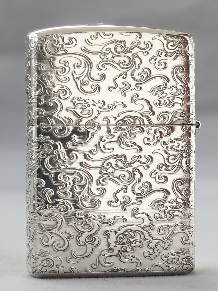 Zippo Armor Sterling Silver - 5-Sided Deep Engraved Oriental Dragon