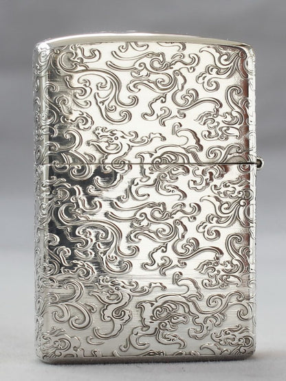 Zippo Armor Sterling Silver - 5-Sided Deep Engraved Oriental Dragon