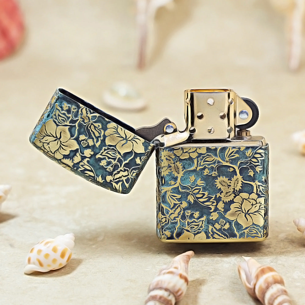 Zippo Armor Deep-Engraved Bronze Peony 162-DS287