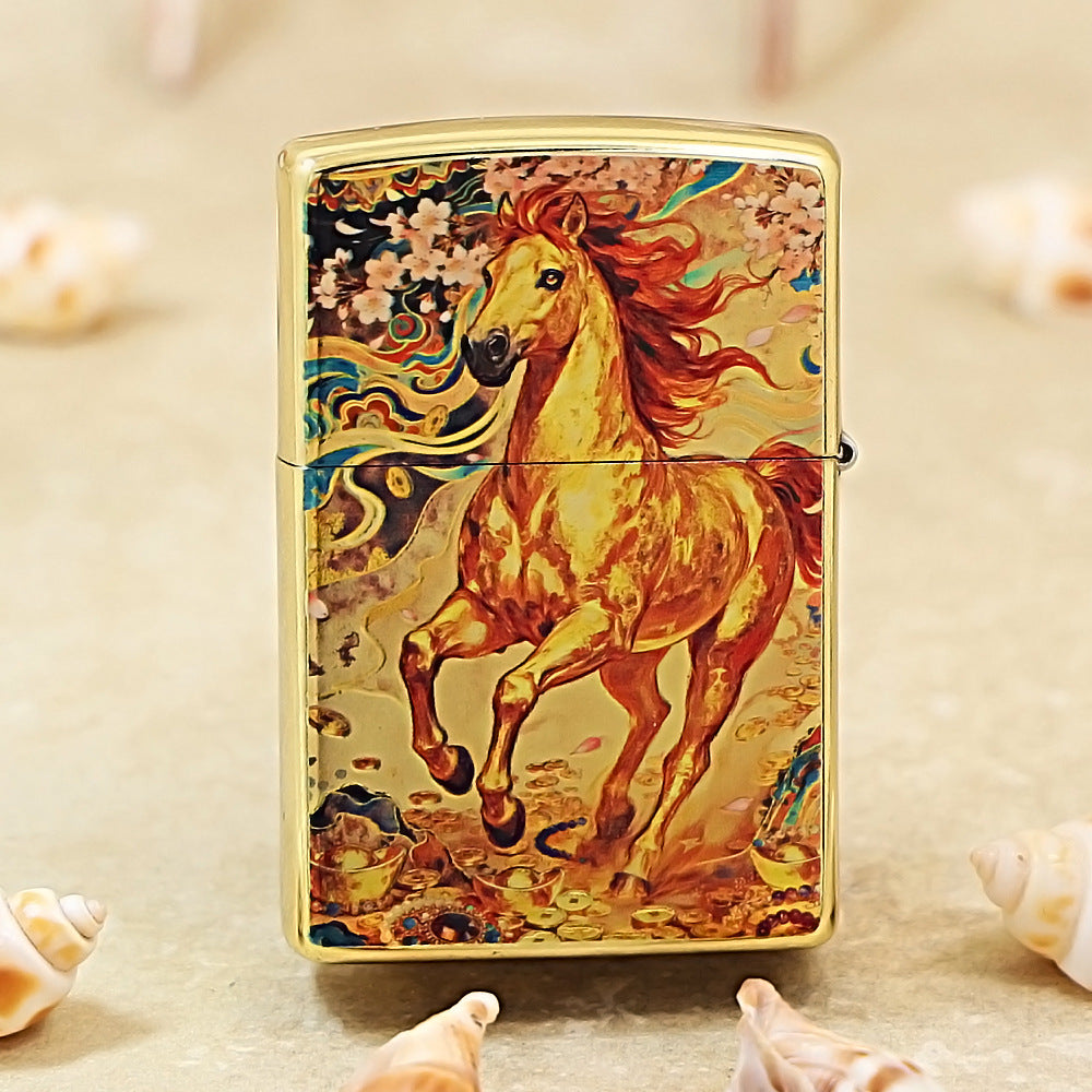 Zippo Gold-Plated with Success & Fortune Artwork 205-DS271