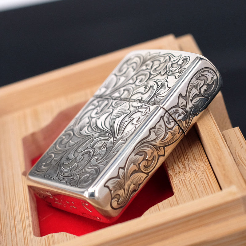 Zippo Armor Sterling Silver 5-Side Tangcao Engraved – Limited Edition