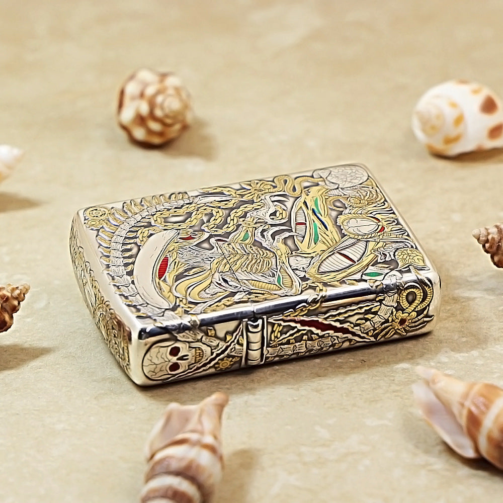 Zippo Silver-Plated 5-Sided 3D Scorpion Relief 162-DS255