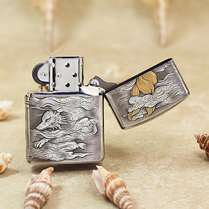 Zippo Smoked Silver & Gold-Plated Nine-Tailed Fox 162-DS306