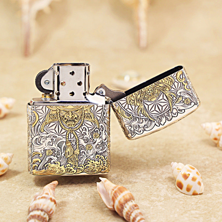 Zippo Armor Engraved Geisha & Japanese Samurai 162-DS296
