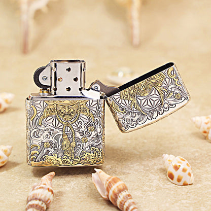Zippo Armor Engraved Geisha & Japanese Samurai 162-DS296