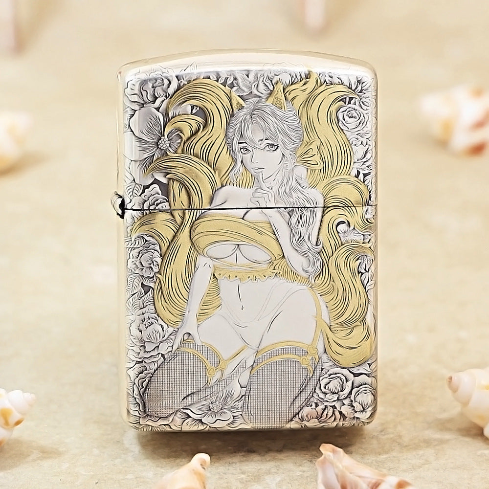 Zippo Dual-Tone Nine-Tailed Fox & Beauty 162-DS277
