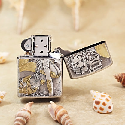 Zippo Two-Tone Gold Mermaid Dual-Tail 162-DS281