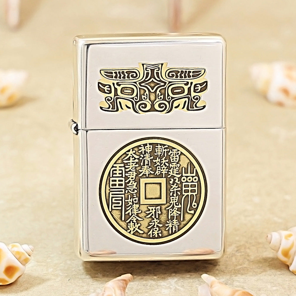 Zippo Dual-Tone Mountain Ghost Coin Pattern DS275