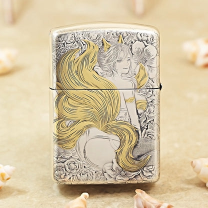 Zippo Dual-Tone Nine-Tailed Fox & Beauty 162-DS277