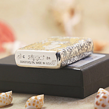 Zippo Armor Engraved Geisha & Japanese Samurai 162-DS296