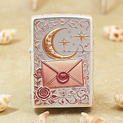 Zippo Silver-Plated Letter Under the Moon 205-DS212