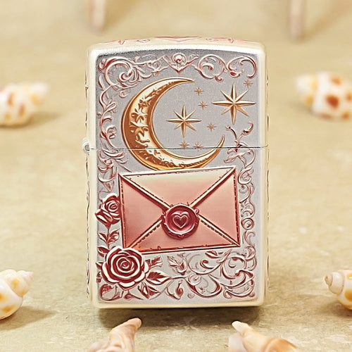 Zippo Silver-Plated Letter Under the Moon 205-DS212