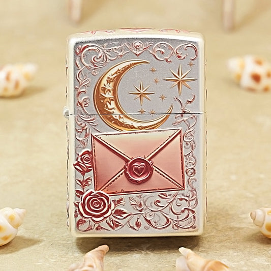 Zippo Silver-Plated Letter Under the Moon 205-DS212