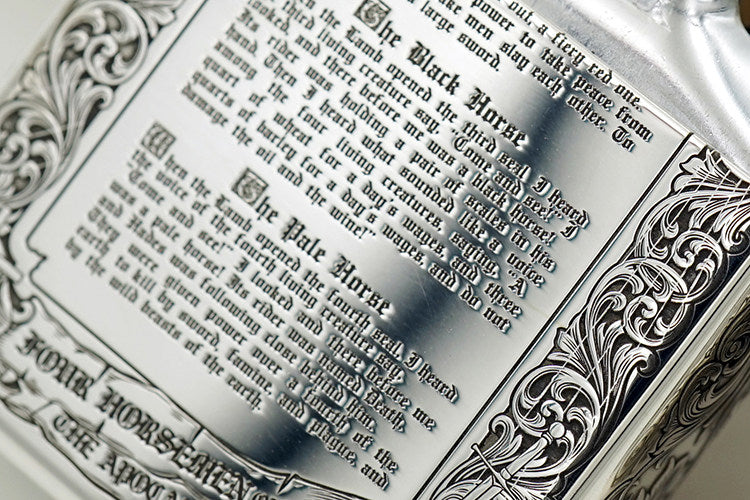 Zippo Armor Sterling Silver Lighter – 3D Deep Engraved "Four Horsemen of the Apocalypse" Limited Edition