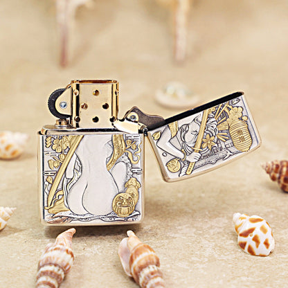 Zippo Dual-Tone Carved Geisha & Snake Woman 168-DS301