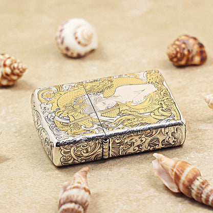 Zippo Armor Engraved Geisha & Japanese Samurai 162-DS296