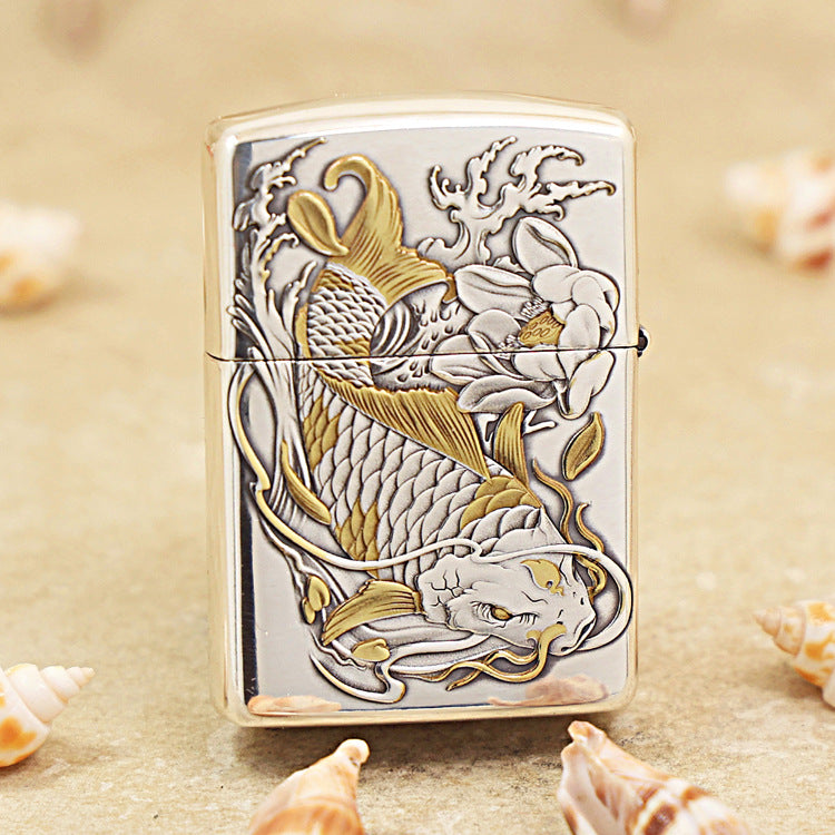 Zippo Armor Guan Xin & Arowana Engraving 162-DS295