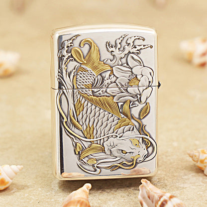 Zippo Armor Guan Xin & Arowana Engraving 162-DS295