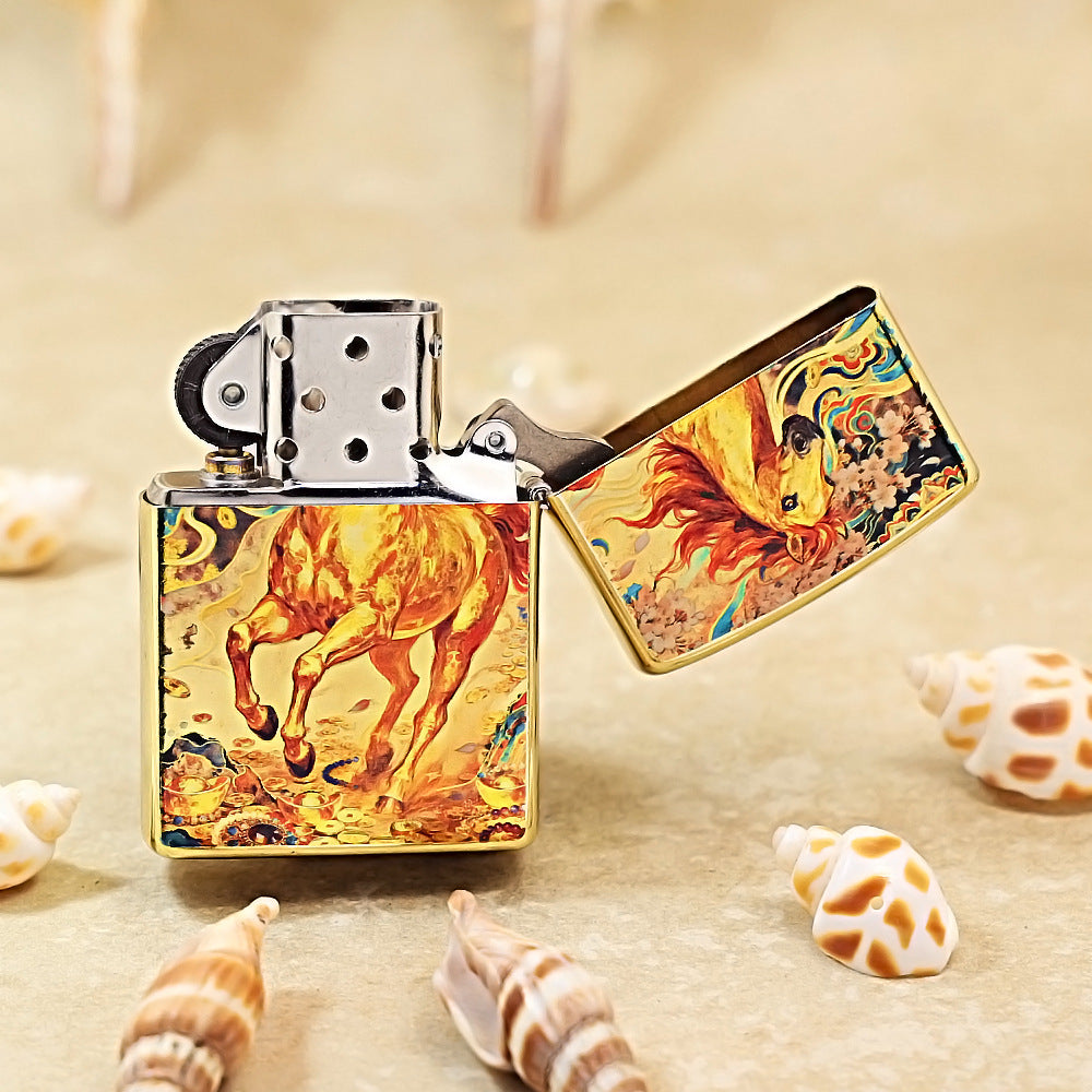 Zippo Gold-Plated with Success & Fortune Artwork 205-DS271