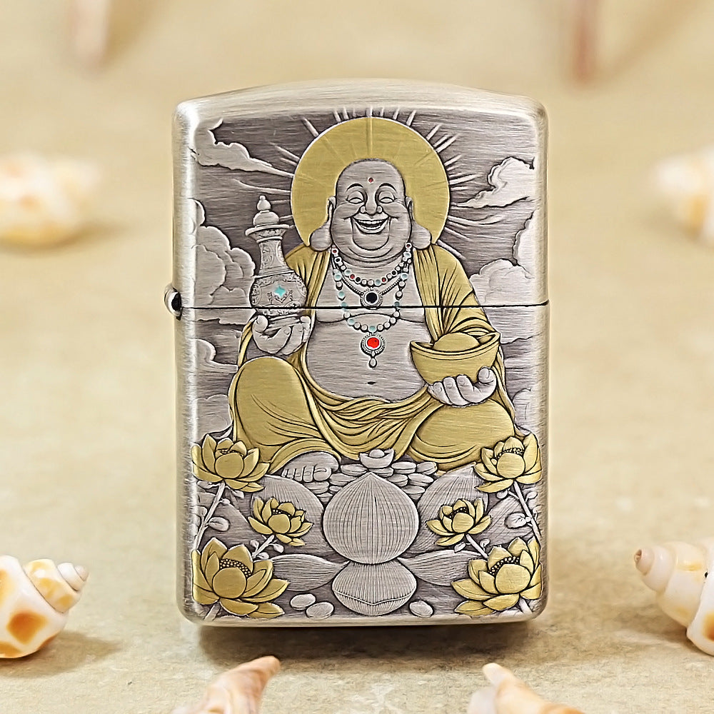 Zippo Maitreya Buddha Embossed-Joyful & Abundant 162-DS246