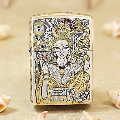 Zippo Hannya 5-Side Silver-Plated Lacquer Inlay 162-DS250