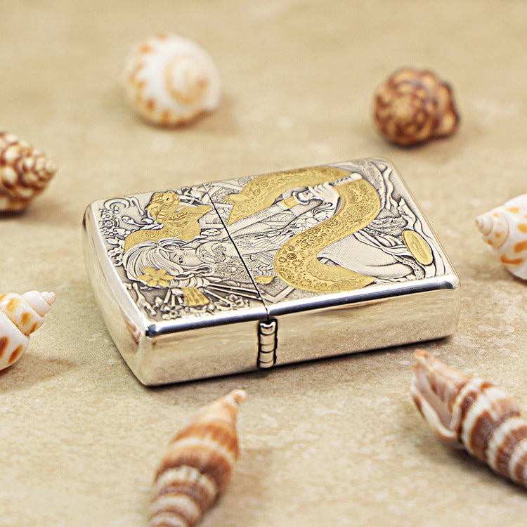 Zippo Dual-Tone Carved Geisha & Snake Woman 168-DS301