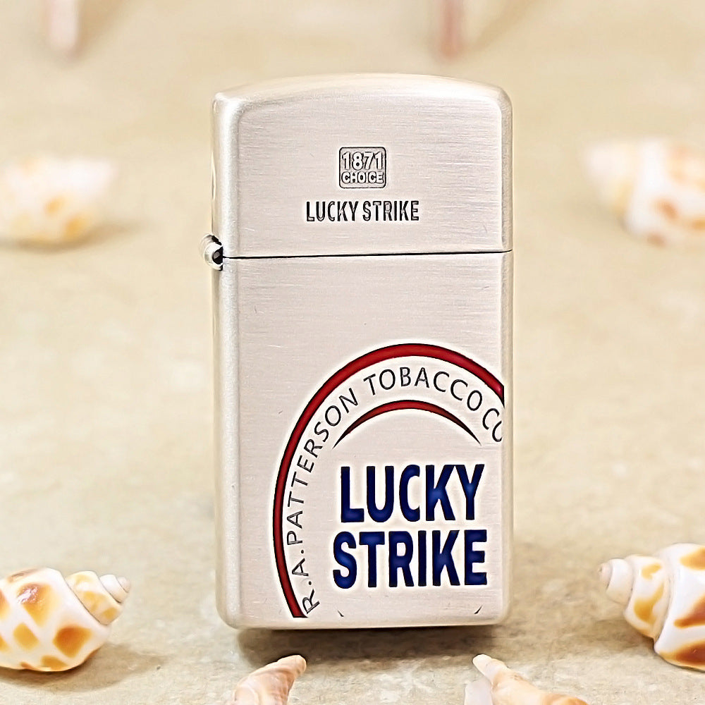 Zippo Slim Smoked Silver Lucky Strike 1605-DS242