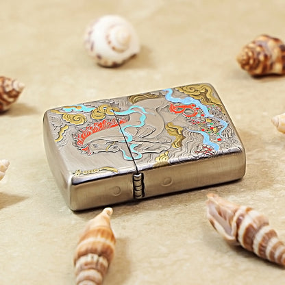 Zippo 3D Embossed Warhorse & Swirling Waves 162-DS267