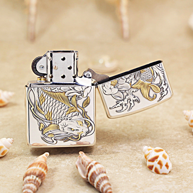 Zippo Armor Guan Xin & Arowana Engraving 162-DS295